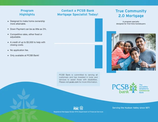 True Community 2.0 Mortgage brochure, outer panels